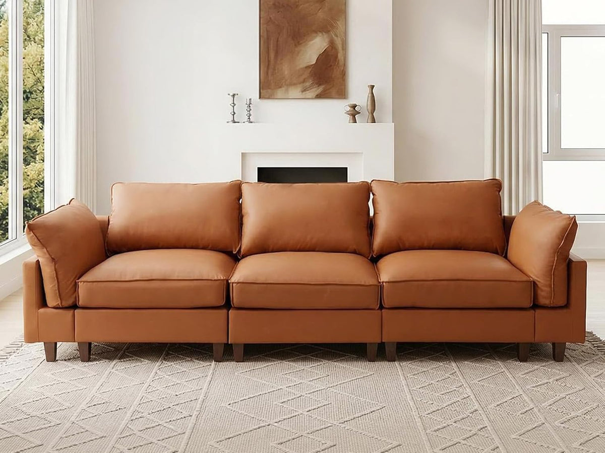Bergenfield Furniture Modular Sectional Couch Oversized Cloud Couch 3 Seat L Shaped Sofa