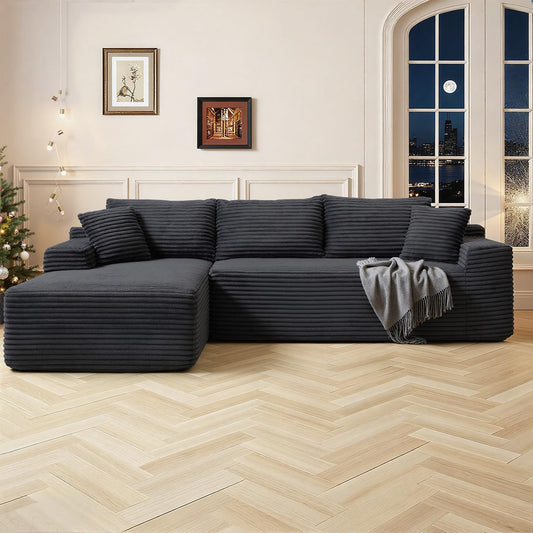 Bergenfield Furniture Cloud Sectional Couch Modern Modular Sectional Sofa Deep Seat Corduroy