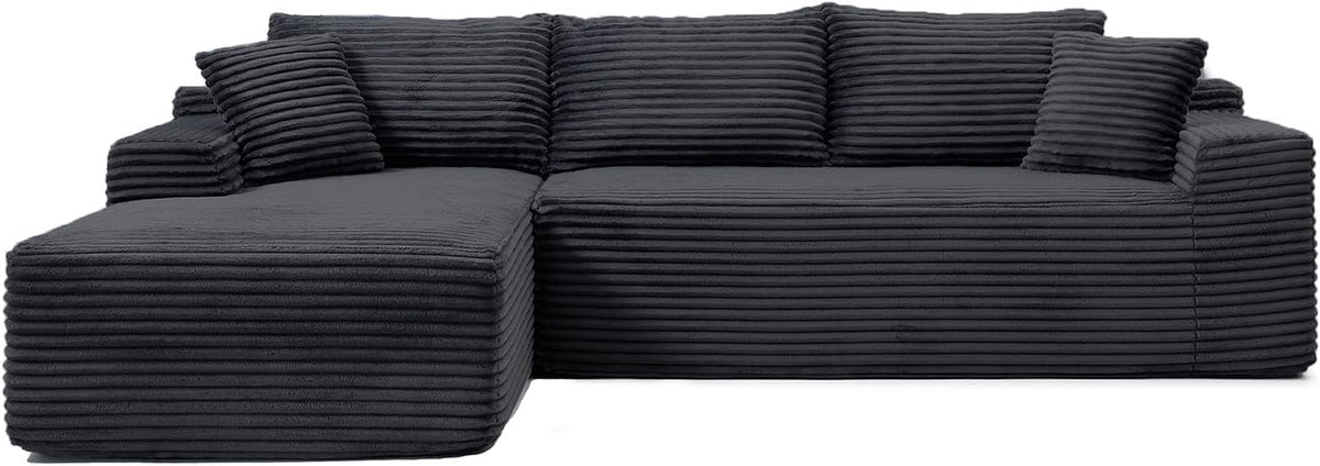 Bergenfield Furniture Cloud Sectional Couch Modern Modular Sectional Sofa Deep Seat Corduroy