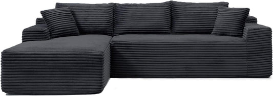 Bergenfield Furniture Cloud Sectional Couch Modern Modular Sectional Sofa Deep Seat Corduroy