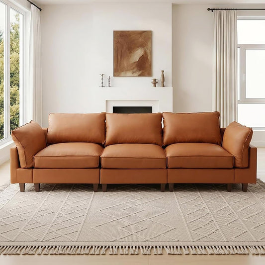 Bergenfield  Furniture Modular Sectional Couch Oversized Cloud Couch 3 Seat L Shaped Sofa