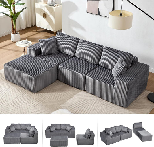 Bergenfield Furniture Modular Sectional Sofa Cloud Sectional Couch Deep Seat L Shaped Couch